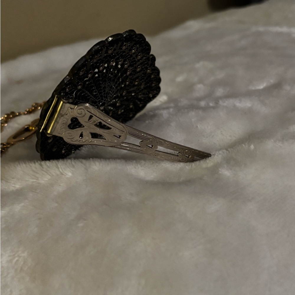 Vintage Elegant Blue Filigree Hair, Fur, dress Clip 1800’s-1920’s - Picture 8 of 8